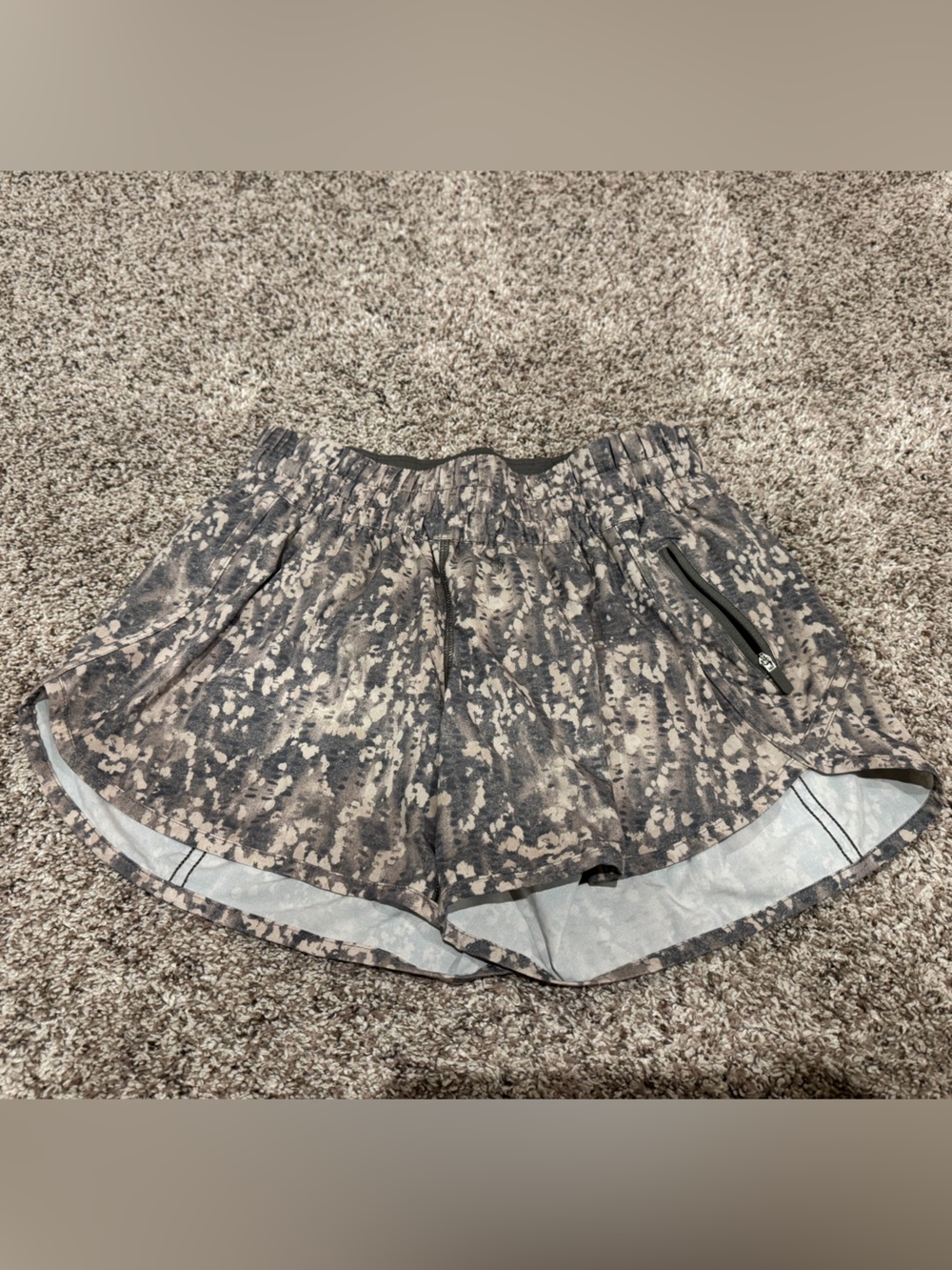 Women’s Lightweight Athletic Shorts in Digital Camo Gray